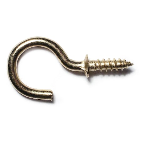 Midwest Fastener 7/16" x 3/4" Brass Cup Hooks 100PK 51020